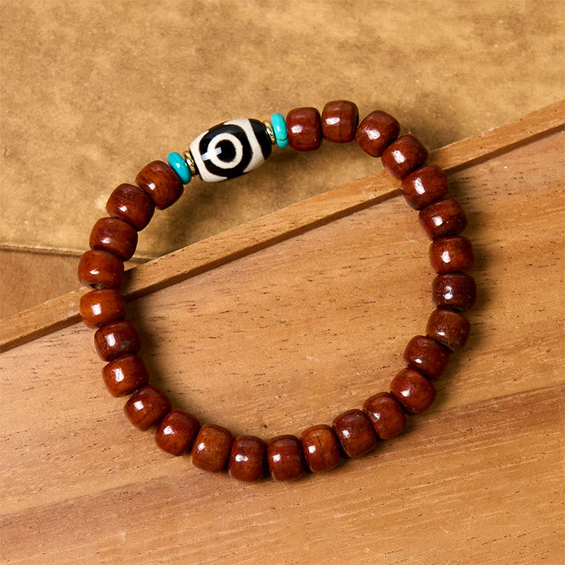 Nimara Ritual Bone Beads Vajra Three-eyed Dzi Bead Luck Bracelet
