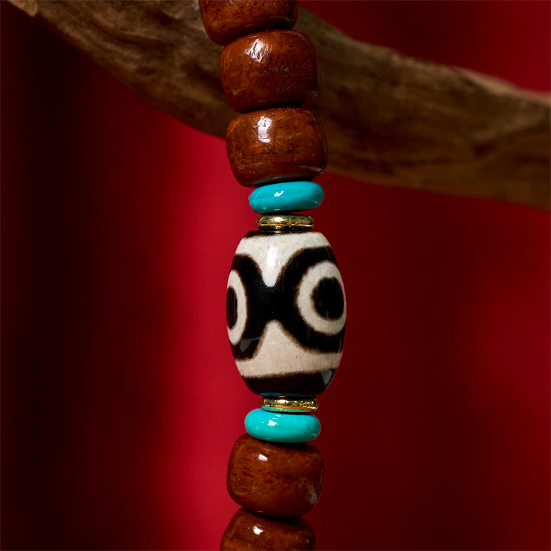 Nimara Ritual Bone Beads Vajra Three-eyed Dzi Bead Luck Bracelet