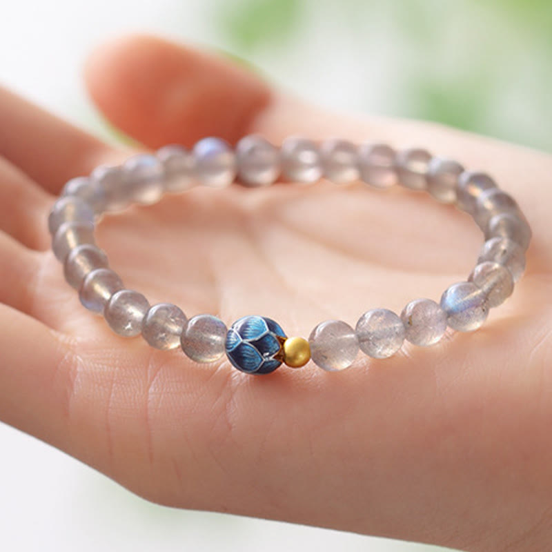 Nimara Ritual Natural Moonstone Lotus Love Charming Bracelet