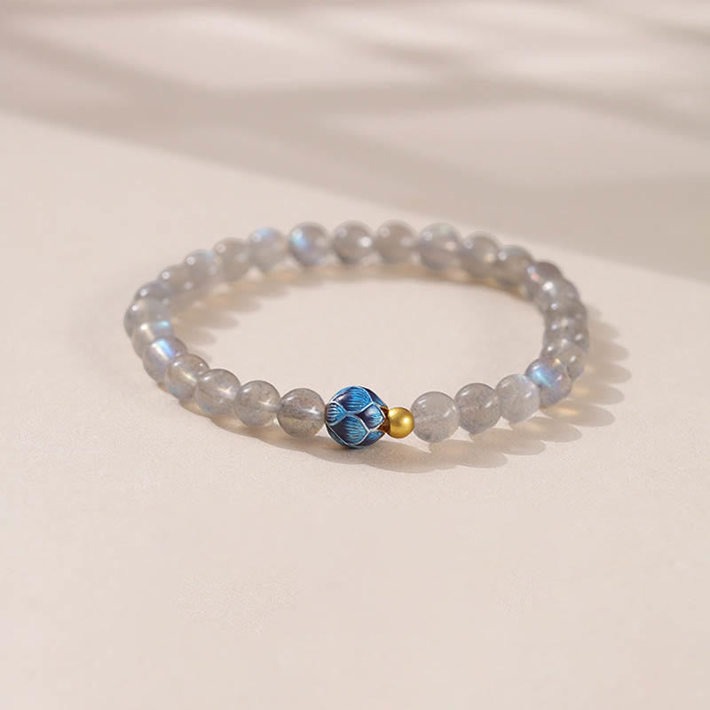 Nimara Ritual Natural Moonstone Lotus Love Charming Bracelet