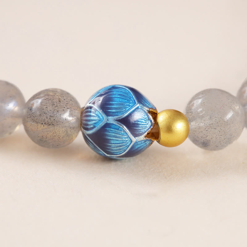 Nimara Ritual Natural Moonstone Lotus Love Charming Bracelet