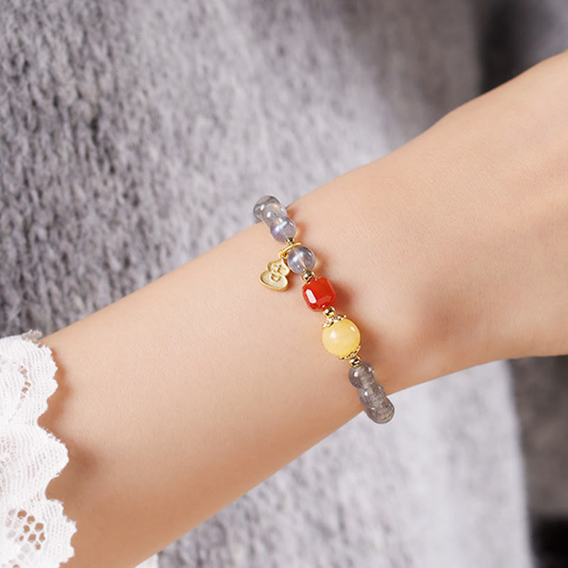 Nimara Ritual Natural Moonstone Lotus Love Charming Bracelet