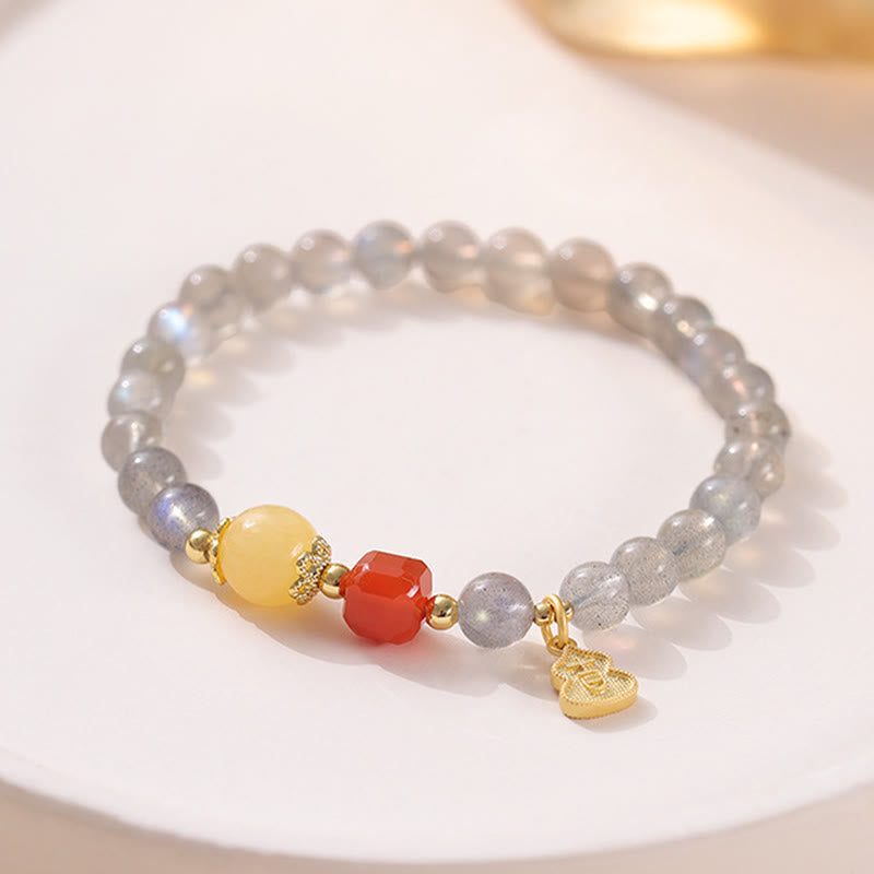 Nimara Ritual Natural Moonstone Lotus Love Charming Bracelet
