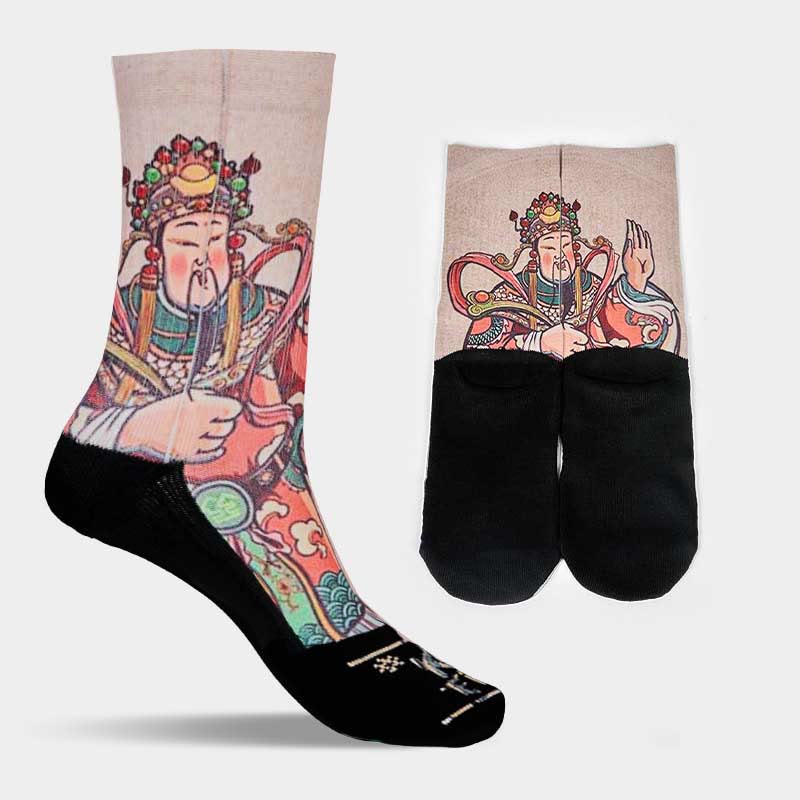 Nimara Ritual Casual God Of Wealth Ruyi Handle Micro Crew Men Women Unisex Socks