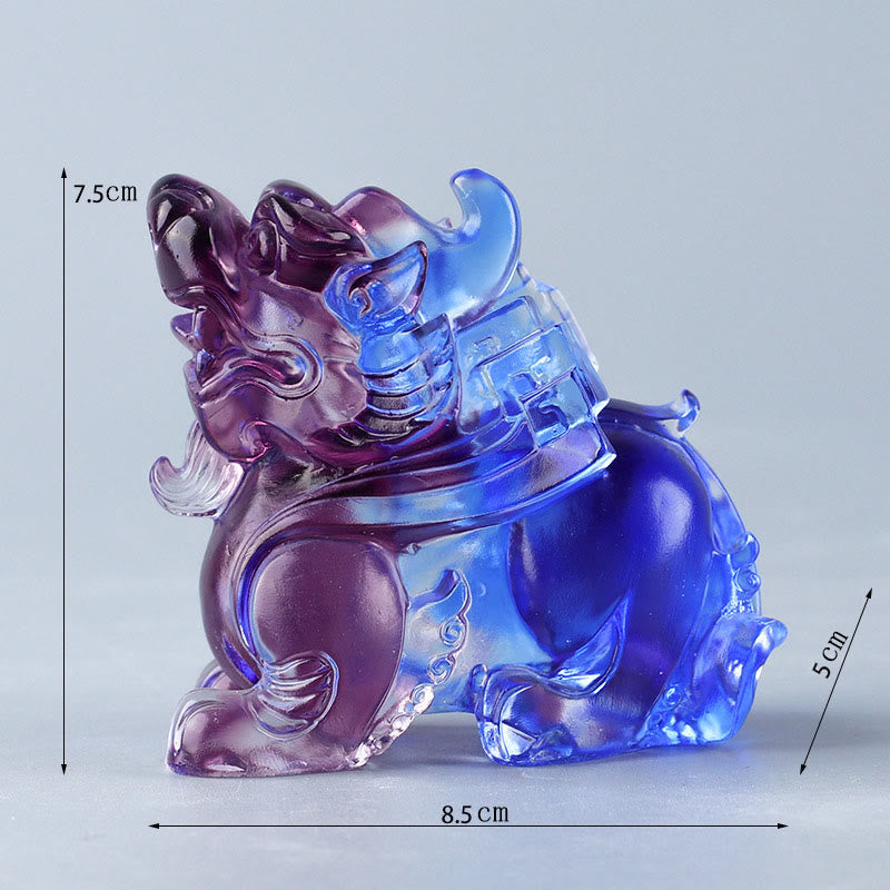 Nimara Ritual Liuli Crystal Pixiu Wealth Luck Home Decoration