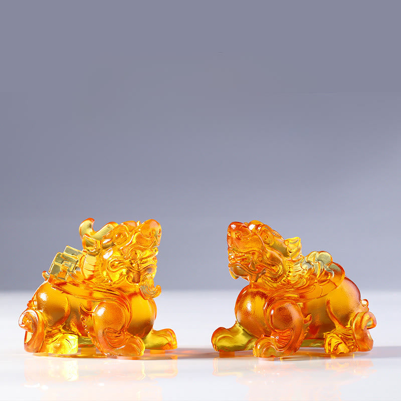 Nimara Ritual Liuli Crystal Pixiu Wealth Luck Home Decoration