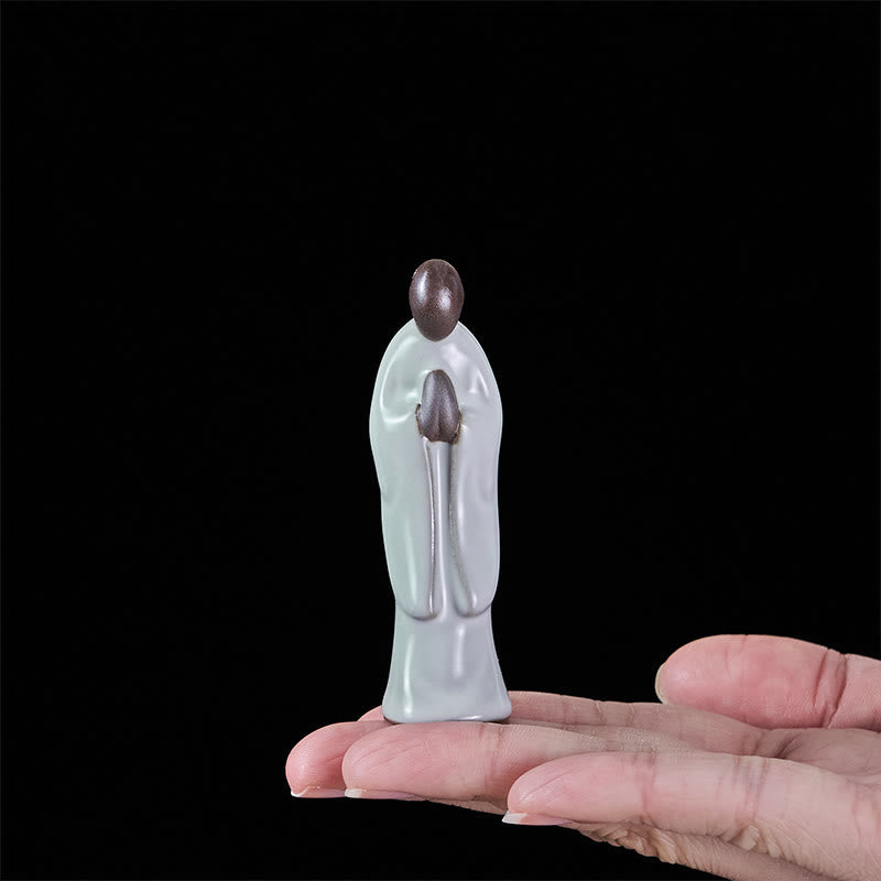 Nimara Ritual Meditation Monk Ceramic Statue Serenity Home Decoration