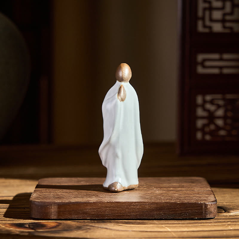 Nimara Ritual Meditation Monk Ceramic Statue Serenity Home Decoration