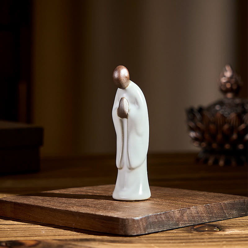Nimara Ritual Meditation Monk Ceramic Statue Serenity Home Decoration