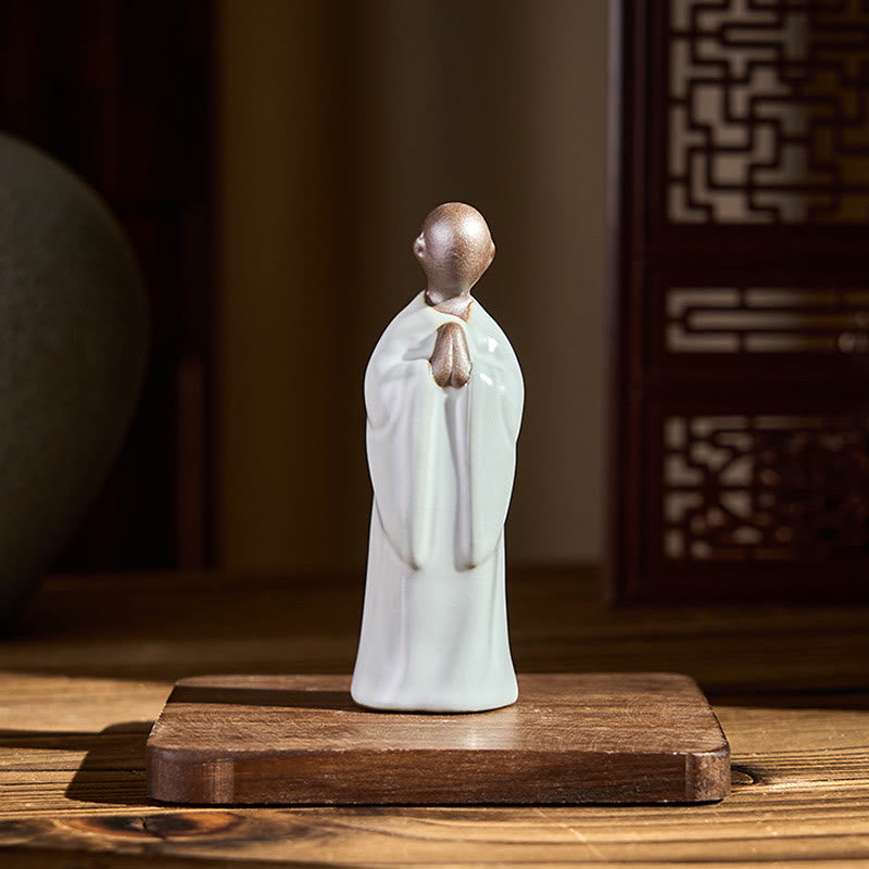 Nimara Ritual Meditation Monk Ceramic Statue Serenity Home Decoration