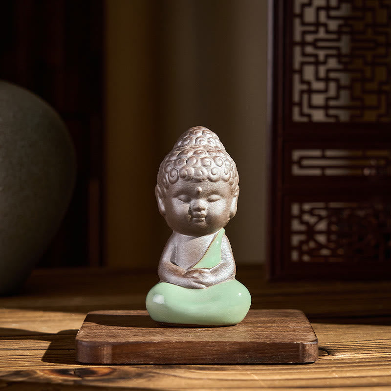 Nimara Ritual Prayer Meditation Resting Monk Ceramic Statue Serenity Home Decoration