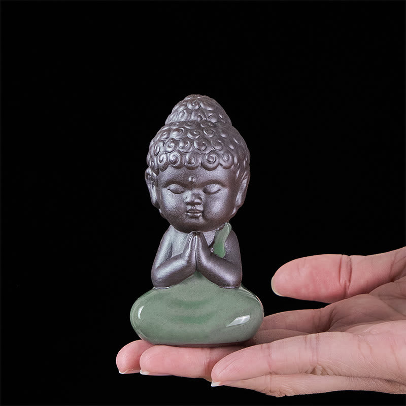 Nimara Ritual Prayer Meditation Resting Monk Ceramic Statue Serenity Home Decoration