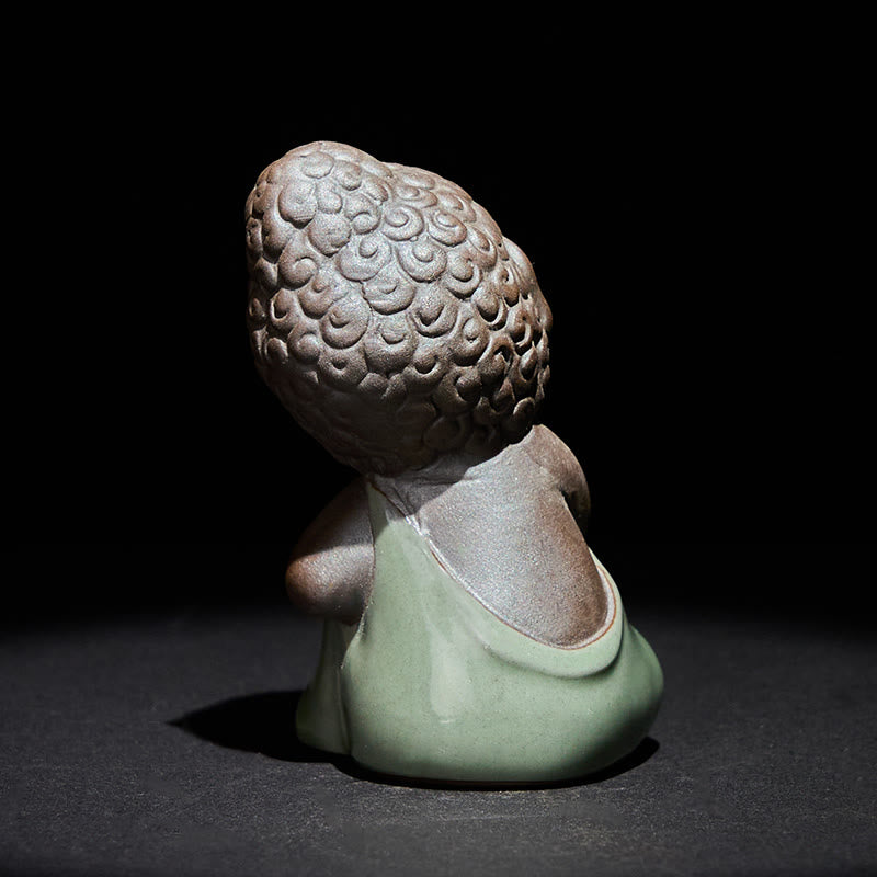 Nimara Ritual Prayer Meditation Resting Monk Ceramic Statue Serenity Home Decoration