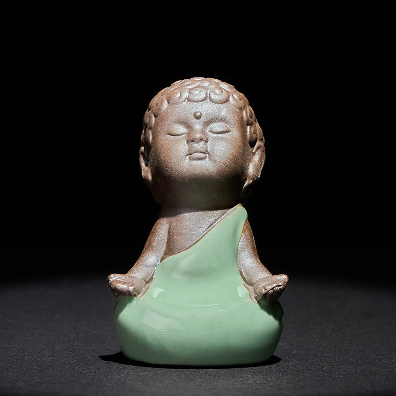 Nimara Ritual Prayer Meditation Resting Monk Ceramic Statue Serenity Home Decoration