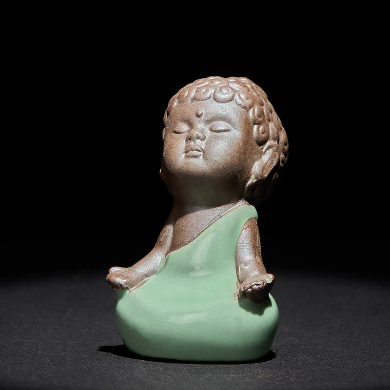 Nimara Ritual Prayer Meditation Resting Monk Ceramic Statue Serenity Home Decoration