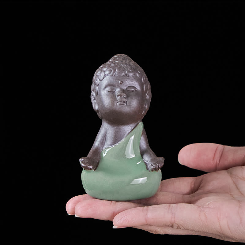 Nimara Ritual Prayer Meditation Resting Monk Ceramic Statue Serenity Home Decoration