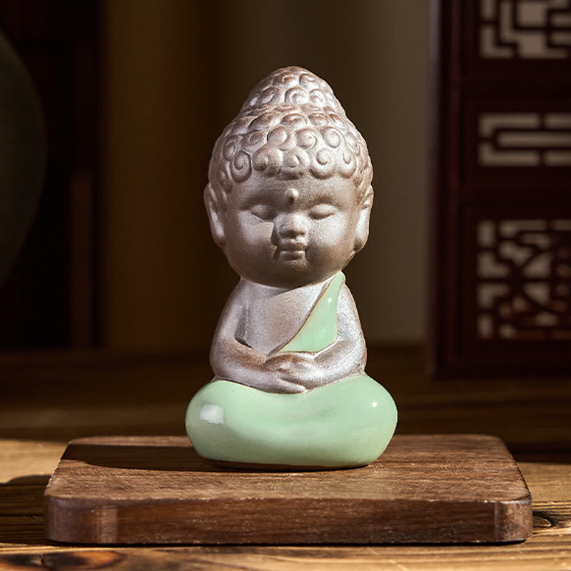 Nimara Ritual Prayer Meditation Resting Monk Ceramic Statue Serenity Home Decoration