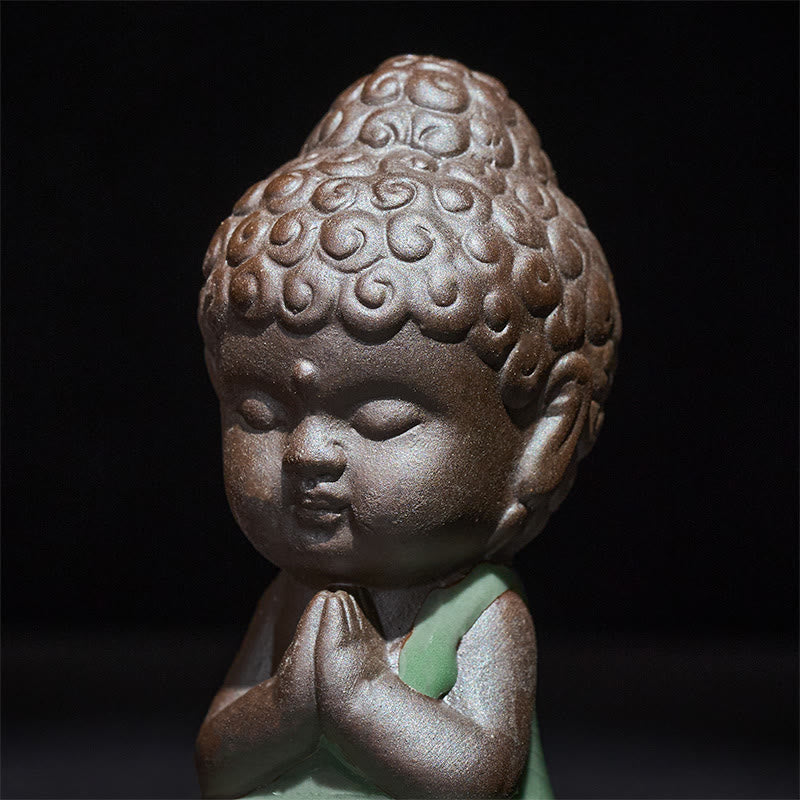 Nimara Ritual Prayer Meditation Resting Monk Ceramic Statue Serenity Home Decoration
