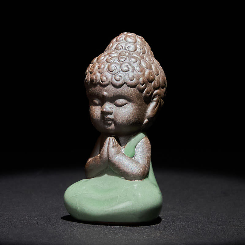 Nimara Ritual Prayer Meditation Resting Monk Ceramic Statue Serenity Home Decoration
