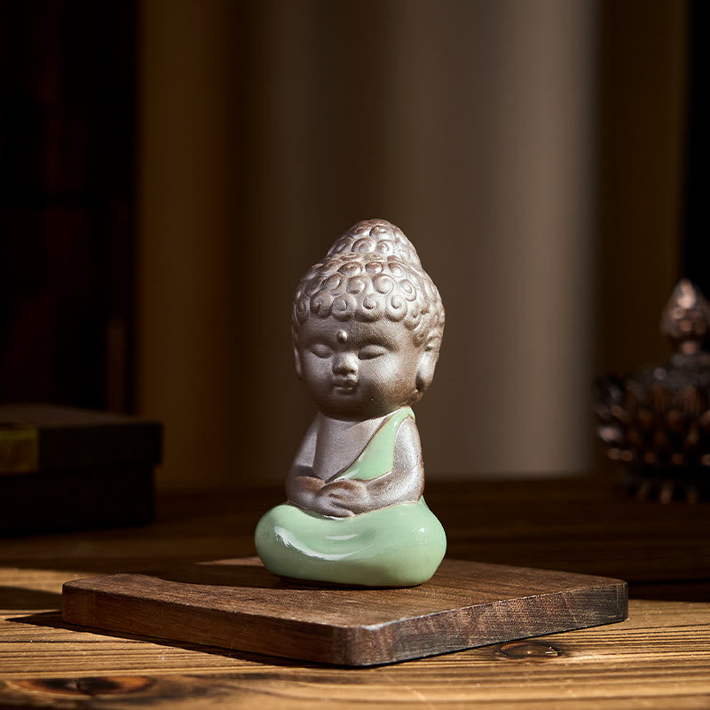 Nimara Ritual Prayer Meditation Resting Monk Ceramic Statue Serenity Home Decoration