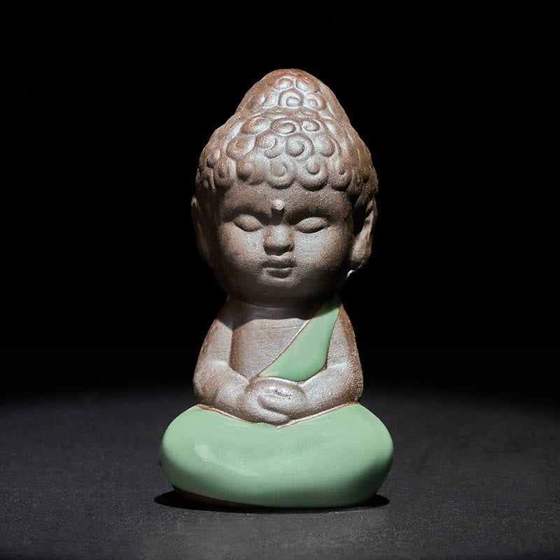 Nimara Ritual Prayer Meditation Resting Monk Ceramic Statue Serenity Home Decoration