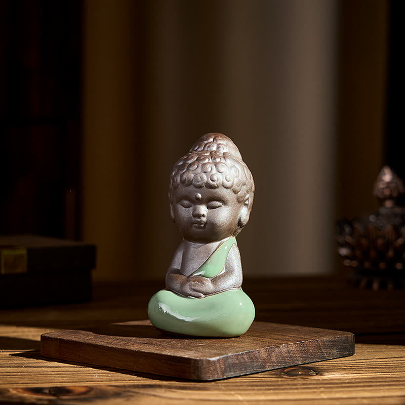 Nimara Ritual Prayer Meditation Resting Monk Ceramic Statue Serenity Home Decoration