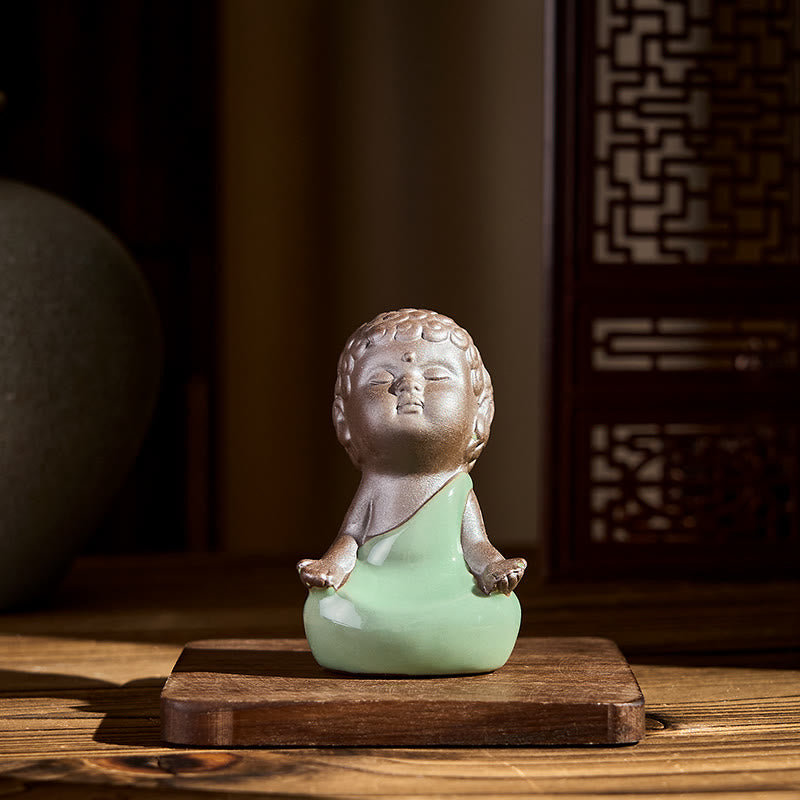 Nimara Ritual Prayer Meditation Resting Monk Ceramic Statue Serenity Home Decoration