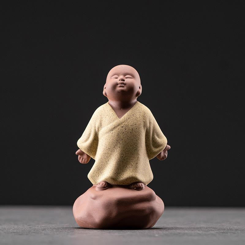 Nimara Ritual Looking Up Resting Monk Ceramic Statue Compassion Home Decoration