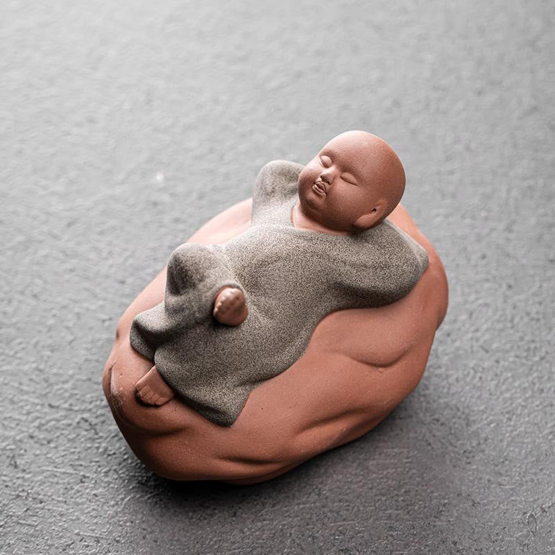 Nimara Ritual Looking Up Resting Monk Ceramic Statue Compassion Home Decoration