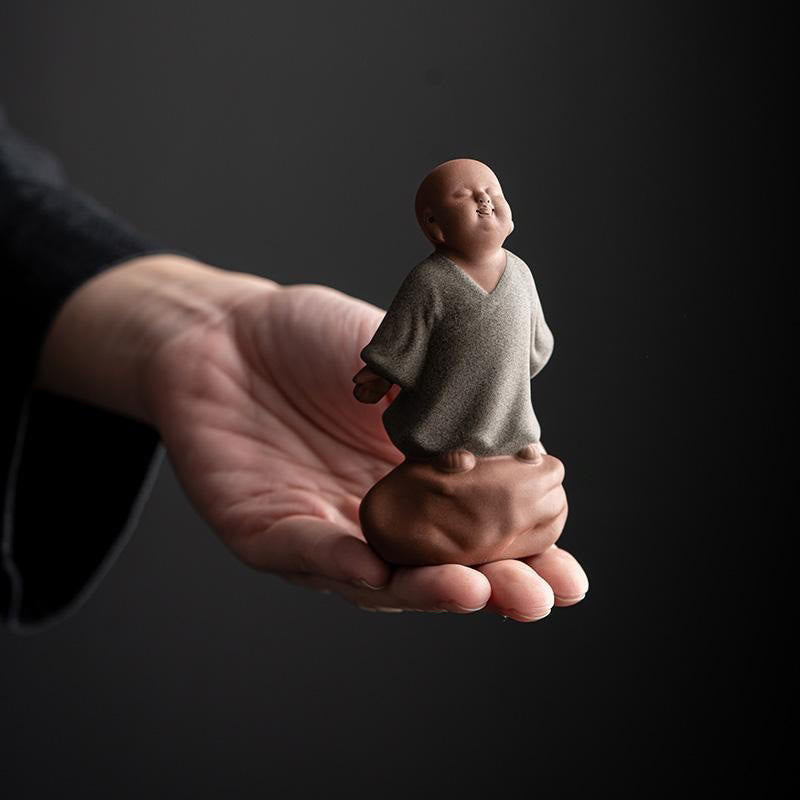 Nimara Ritual Looking Up Resting Monk Ceramic Statue Compassion Home Decoration