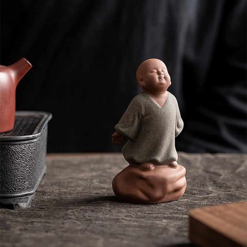 Nimara Ritual Looking Up Resting Monk Ceramic Statue Compassion Home Decoration