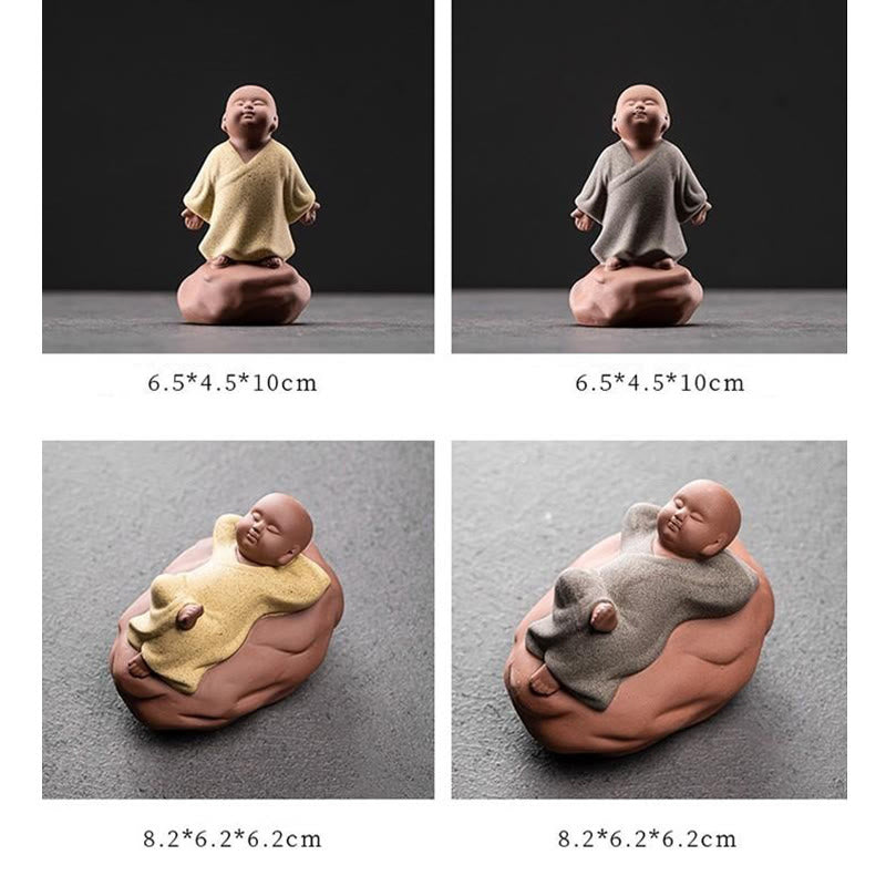 Nimara Ritual Looking Up Resting Monk Ceramic Statue Compassion Home Decoration