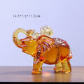 Nimara Ritual Yellow Liuli Crystal Elephant Trunk Up Down Design Strength Home Decoration