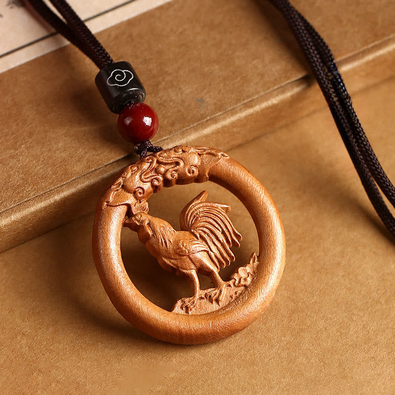Nimara Ritual Peach Wood Chinese Zodiac Year Of The Horse Ward Off Evil Spirits Necklace Pendants