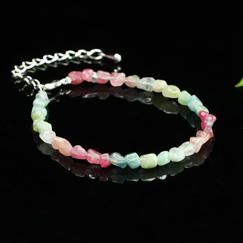 Nimara Ritual 4mm Ultra-thin Tourmaline Irregular Beads Positive Chain Bracelet