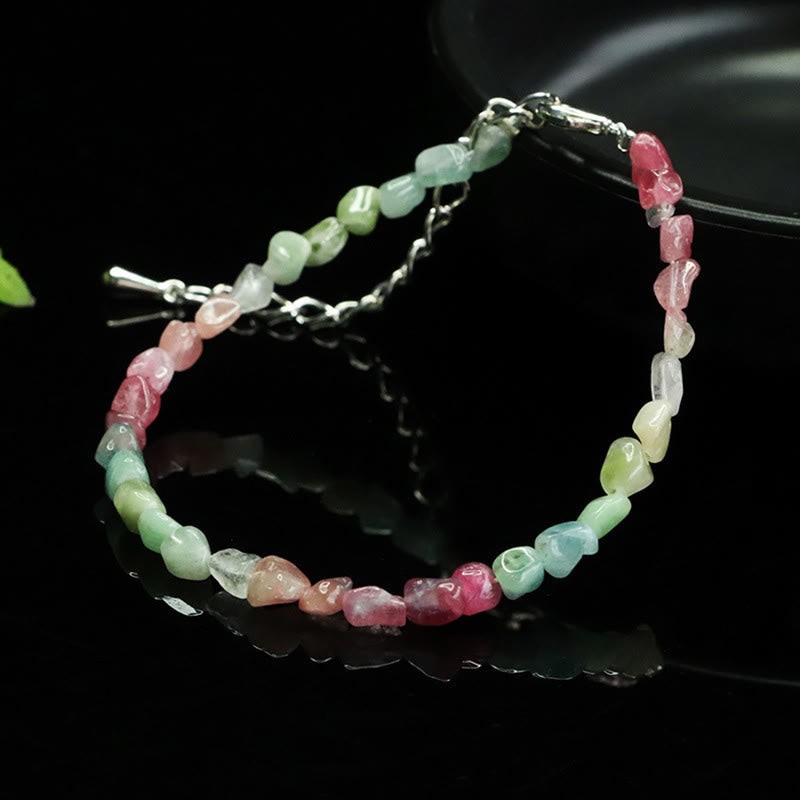 Nimara Ritual 4mm Ultra-thin Tourmaline Irregular Beads Positive Chain Bracelet
