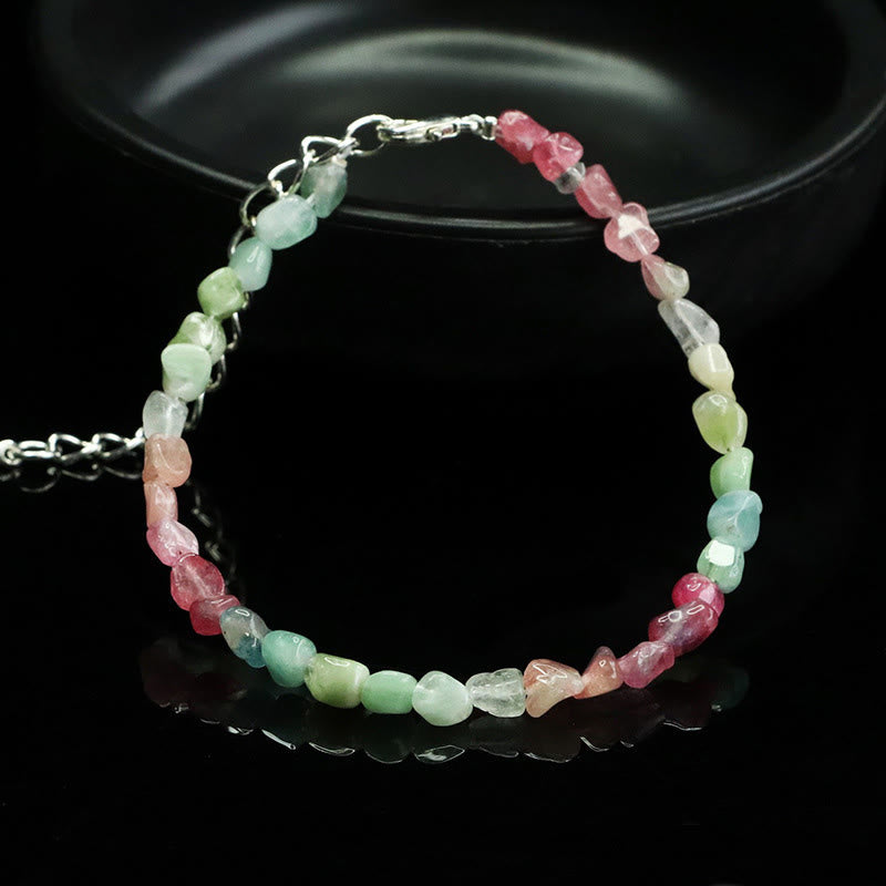 Nimara Ritual 4mm Ultra-thin Tourmaline Irregular Beads Positive Chain Bracelet