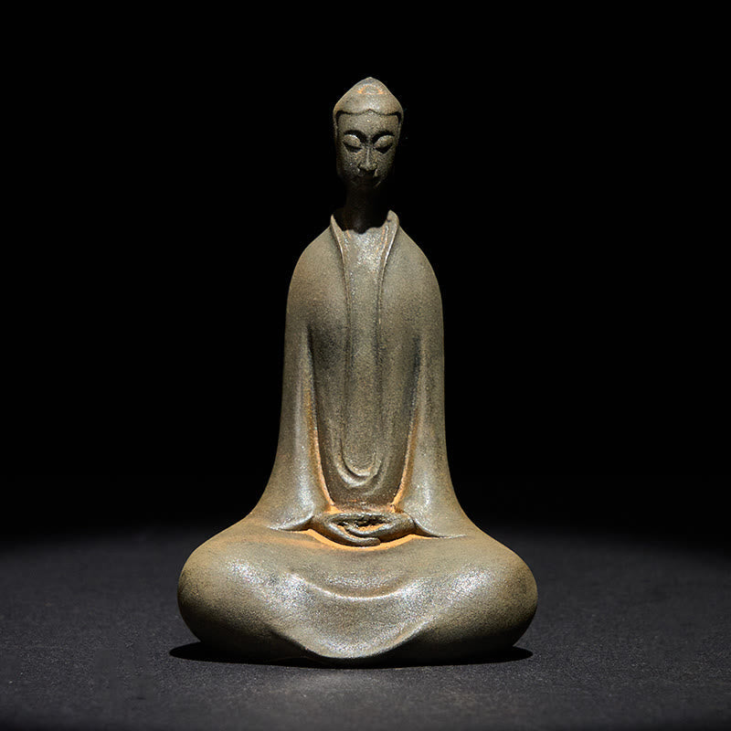 Nimara Ritual Handmade Sakyamuni Buddha Iron Powder Rust Cast Resin Statue Home Decoration