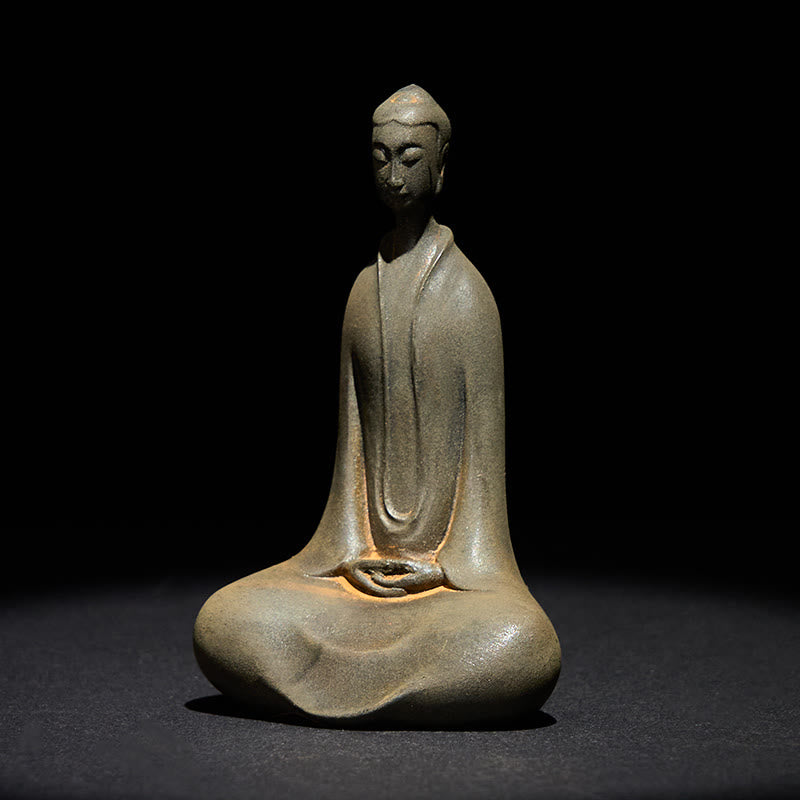 Nimara Ritual Handmade Sakyamuni Buddha Iron Powder Rust Cast Resin Statue Home Decoration
