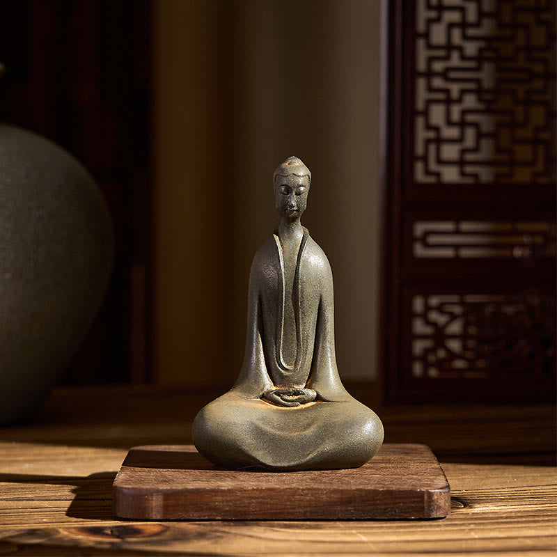 Nimara Ritual Handmade Sakyamuni Buddha Iron Powder Rust Cast Resin Statue Home Decoration