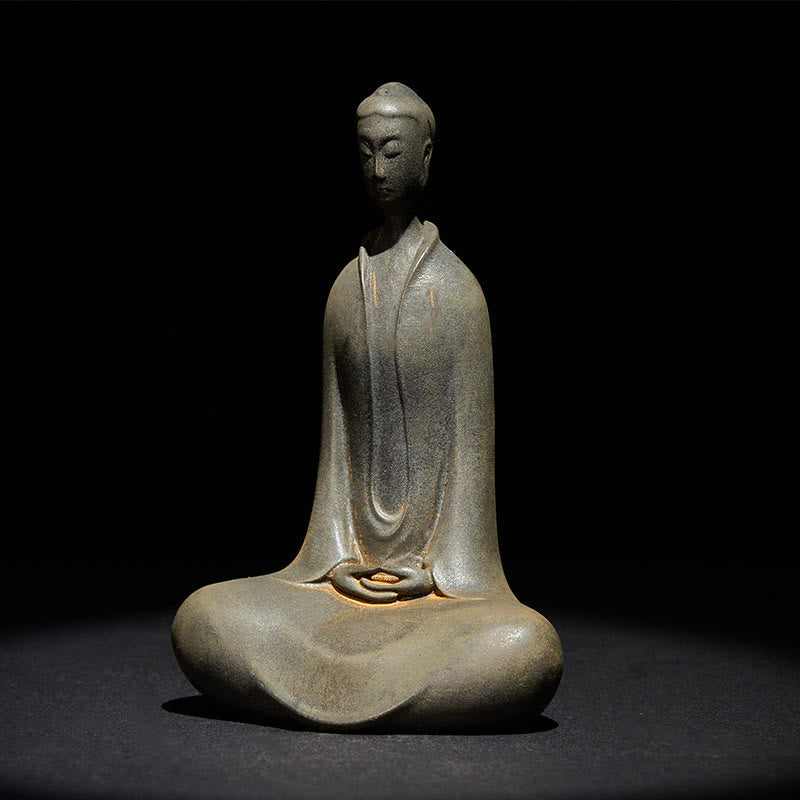 Nimara Ritual Handmade Sakyamuni Buddha Iron Powder Rust Cast Resin Statue Home Decoration