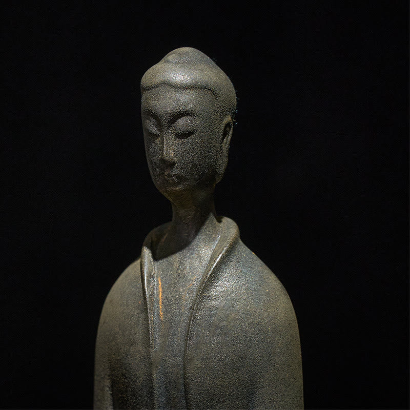 Nimara Ritual Handmade Sakyamuni Buddha Iron Powder Rust Cast Resin Statue Home Decoration