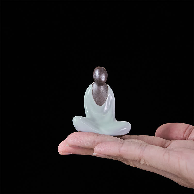 Nimara Ritual Small Formless Buddha Meditating Ceramic Statue Zen Home Decoration 4*2.5*5cm