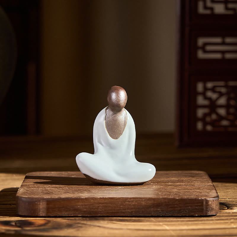 Nimara Ritual Small Formless Buddha Meditating Ceramic Statue Zen Home Decoration 4*2.5*5cm