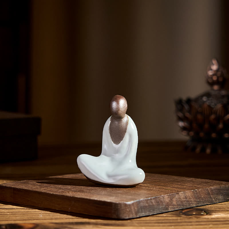 Nimara Ritual Small Formless Buddha Meditating Ceramic Statue Zen Home Decoration 4*2.5*5cm