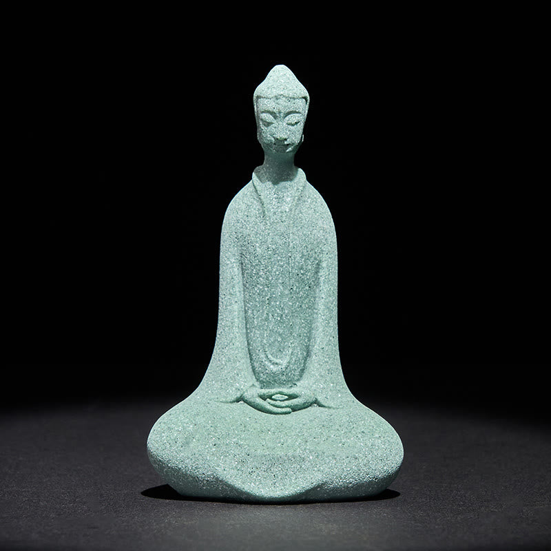 Nimara Ritual Meditation Buddha Statue Sandstone Home Figure Desk Decoration 6*4.5*9.5cm