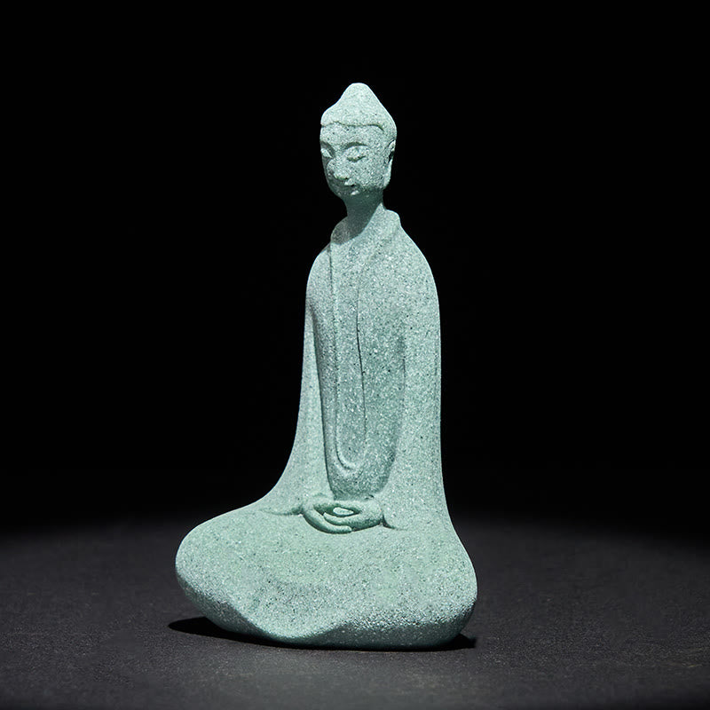 Nimara Ritual Meditation Buddha Statue Sandstone Home Figure Desk Decoration 6*4.5*9.5cm