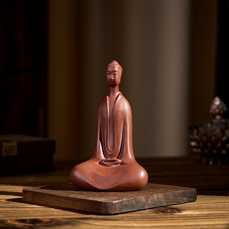 Nimara Ritual Formless Buddha Purple Clay Serenity Home Desk Decoration 5.7*9.6 cm