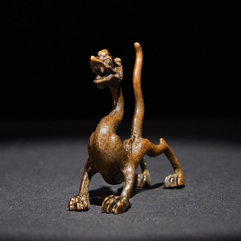 Nimara Ritual Mini Dragon Alloy Luck Protection Home Decoration 7.6*2.5*5.4 cm