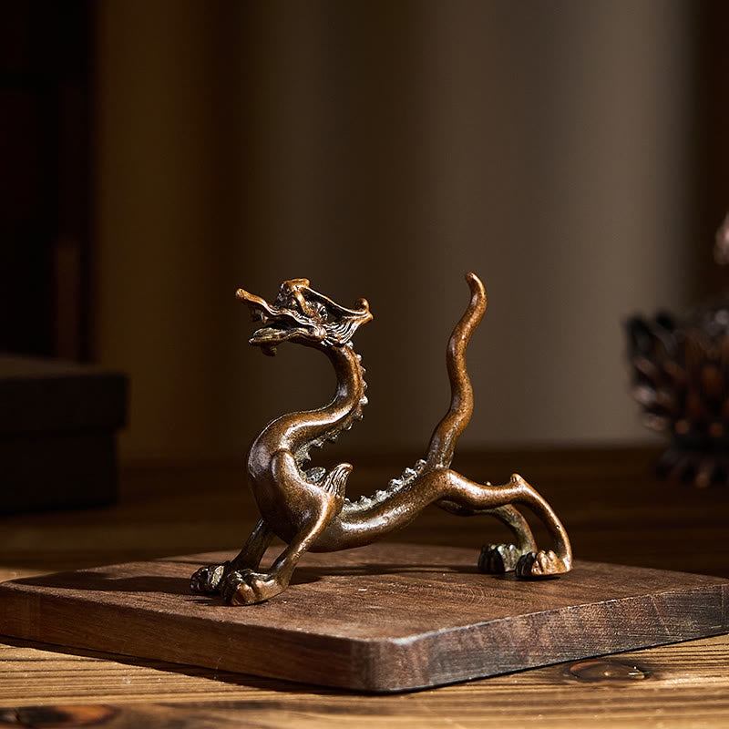 Nimara Ritual Mini Dragon Alloy Luck Protection Home Decoration 7.6*2.5*5.4 cm